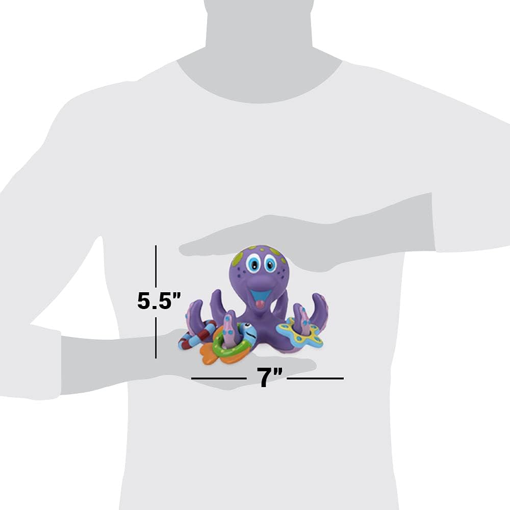 Octopus Floating Bath Toy - Sensory Development | 3 Rings Included | Colourful