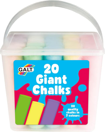 Galt 20 Giant Chalks - Chunky Washable Pavement Chalks for Kids' Outdoor Fun