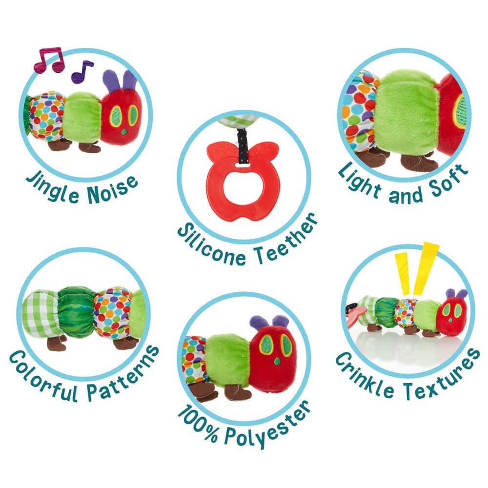 Teether Rattle, World of Eric Carle The Very Hungry Caterpillar Teething Toy for Babies, Multi