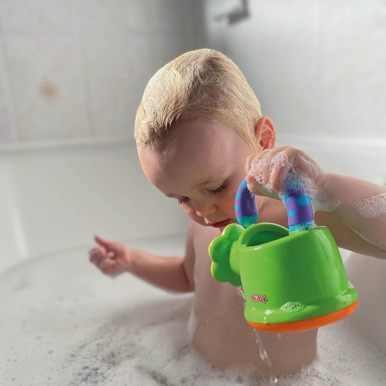 Nuby Fun Watering Can Bath Toy | Kids' Bath & Water Play for Ages 6m+
