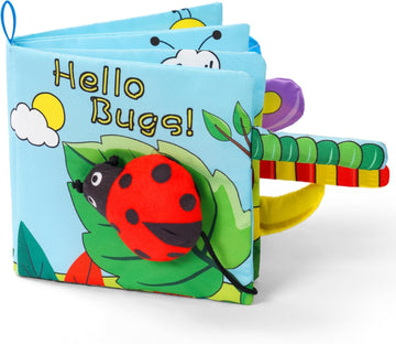 Vicloon 3D Animals Tails Soft Cloth Book | Crinkle, Sensory Touch & Feel Toy for Babies