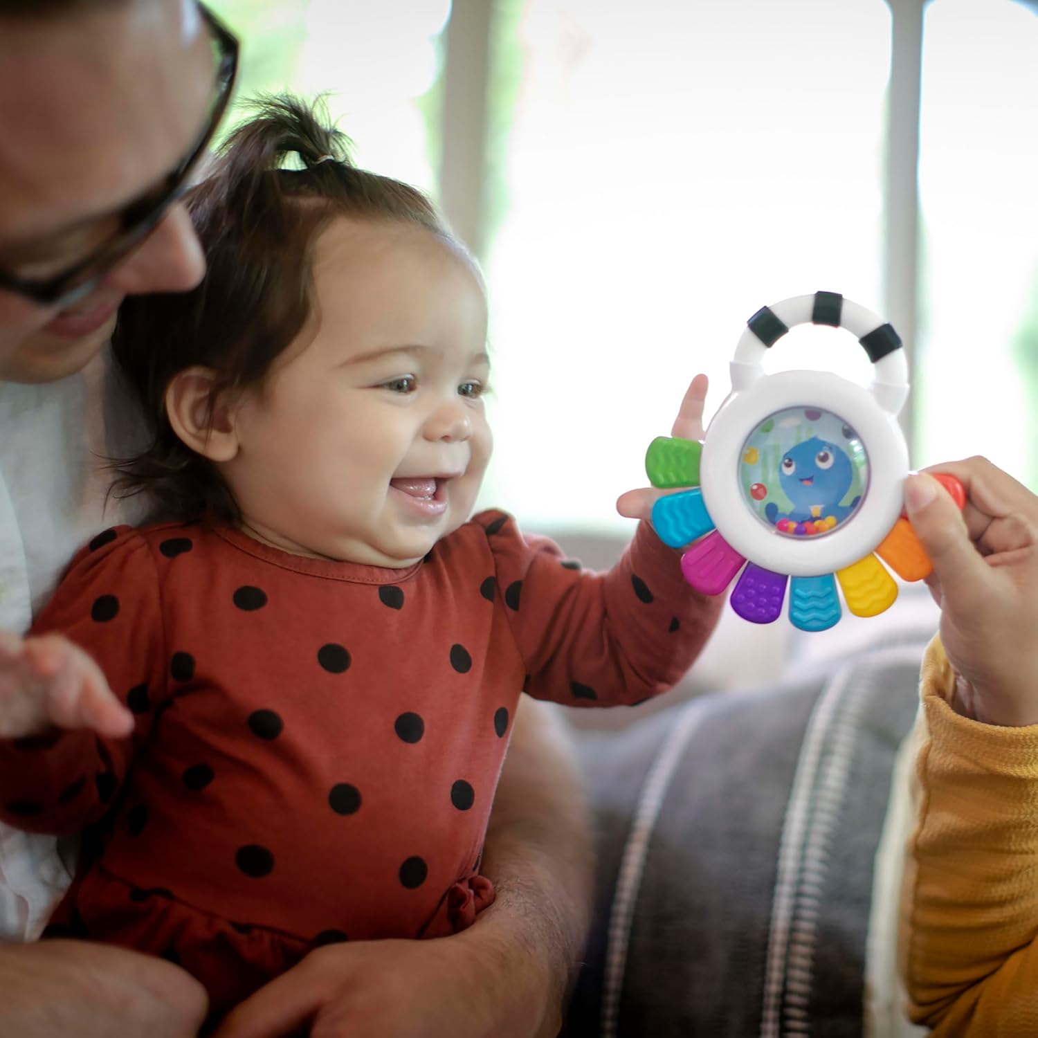 , Outstanding Opus the Octopus, Sensory Rattle and Teether Multi-Use Toy, BPA Free and Chillable, 3 Months and Up, 1Pk