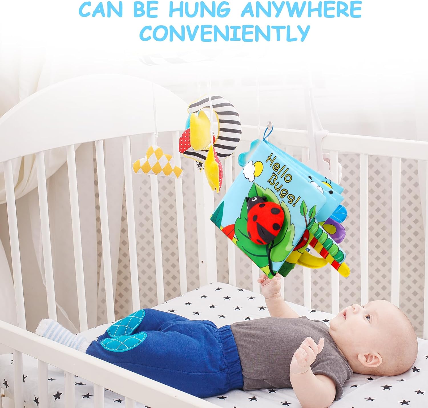 Vicloon 3D Animals Tails Soft Cloth Book | Crinkle, Sensory Touch & Feel Toy for Babies